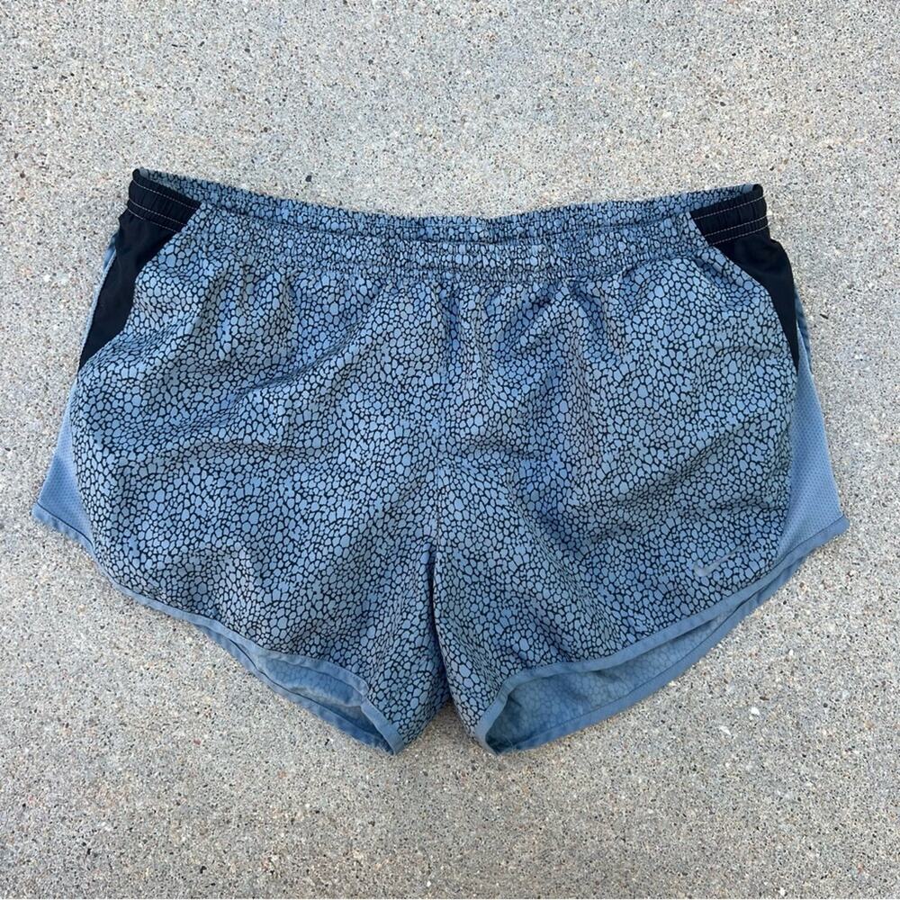 Nike Dri Fit Black Gray Abstract Dot Running Shorts with Briefs Medium